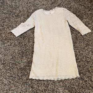 Cat & Jack youth girl size 10-12 ivory gold dress EUC.